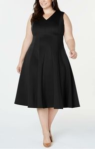 Calvin Klein Trendy Plus Size Midi Fit Fl Black